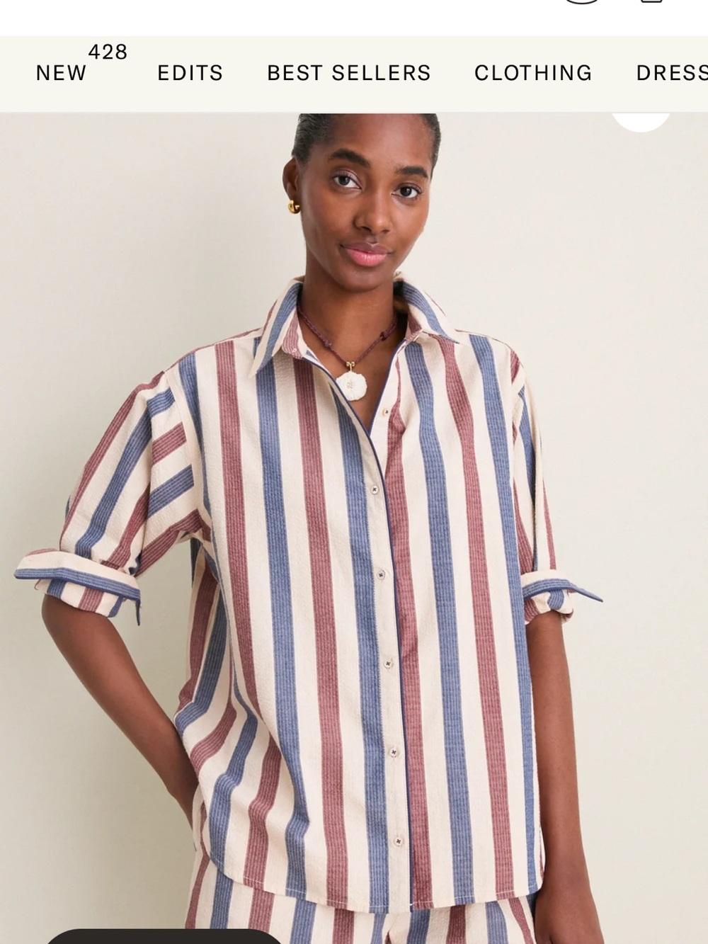 Tuckernuck Striped Button-Down Shirt in Cream, Blue & Brown